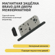 Комплект фурнитуры черная, Ручка дверная Bravo с магнитной защелкой, петлями бабочка, сантехнической заверткой