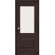 Дверь межкомнатная из эко шпона «Прима-3» Wenge Melinga стекло White Сrystal