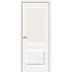 Дверь межкомнатная из эко шпона «Прима-3» White Dreamline стекло White Сrystal