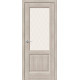 Дверь межкомнатная из эко шпона «Неоклассик-33» Cappuccino Melinga остекление White Сrystal