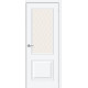 Дверь межкомнатная «Классик-13» White Silk стекло White Сrystal