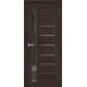 Дверь межкомнатная из эко шпона «Браво-27» Wenge Melinga остекление Mirox Grey