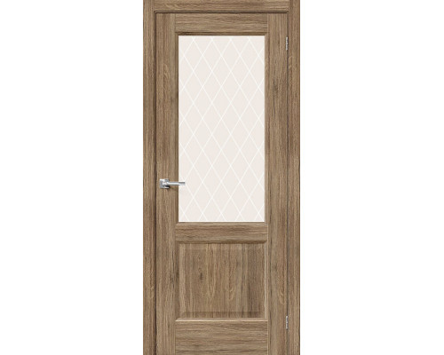 Дверь межкомнатная из эко шпона «Неоклассик-33» Original Oak остекление White Сrystal
