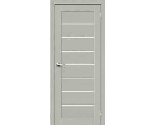 Дверь межкомнатная из эко шпона «Браво-22» Grey Wood остекление Magic Fog