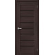 Дверь межкомнатная из эко шпона «Браво-22» Wenge Melinga остекление Black Shine