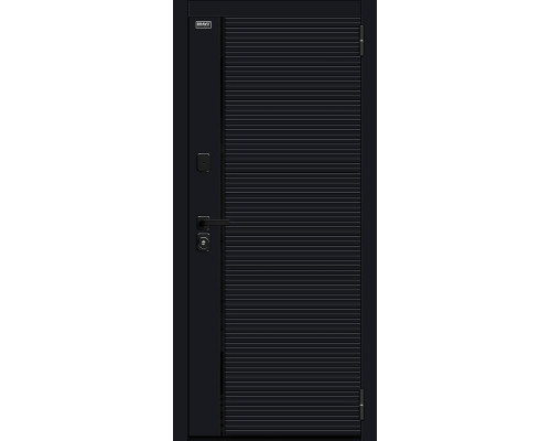 Дверь входная металлическая «Лайнер-3» Total Black/Off-white