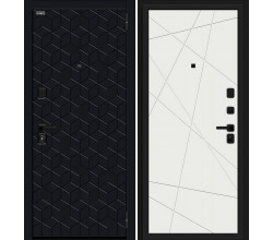 Дверь входная металлическая «Кьюб» (RBE) Total Black/Super White