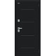 Дверь входная металлическая с терморазрывом «Thermo Лайн/BChrome» Букле черное/Cappuccino Melinga
