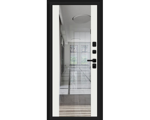 Дверь входная металлическая «Матрикс-3» Total Black/Off-white
