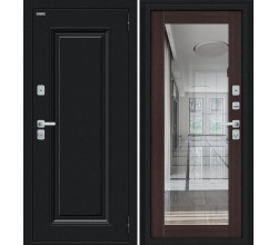 Дверь входная металлическая с терморазрывом «Thermo Флэш МФ/BChrome» Букле черное/Wenge Melinga
