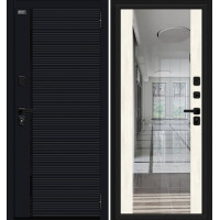 Дверь входная металлическая «Лайнер-3» Total Black/Nordic Oak