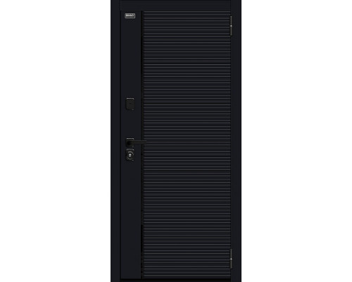 Дверь входная металлическая «Лайнер-3» Total Black/Nordic Oak
